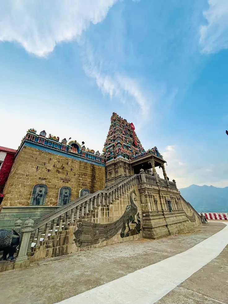 Temple stairs and hills